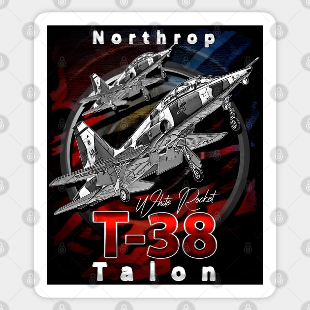 Northrop T-38 Talon Supersonic Jet Trainer Sticker by aeroloversclothing